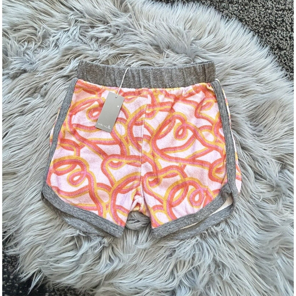 Miki Miette Girls Plush Loop Terry Cotton Shorts W/colorful Swirls Size 3T ($36)